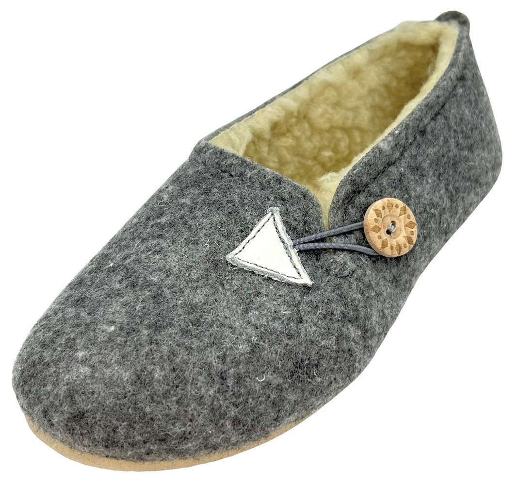 em-ka Damen Filz Fell Hausschuhe gefüttert warme Winter Pantoffeln Hausschuh Schafwolle