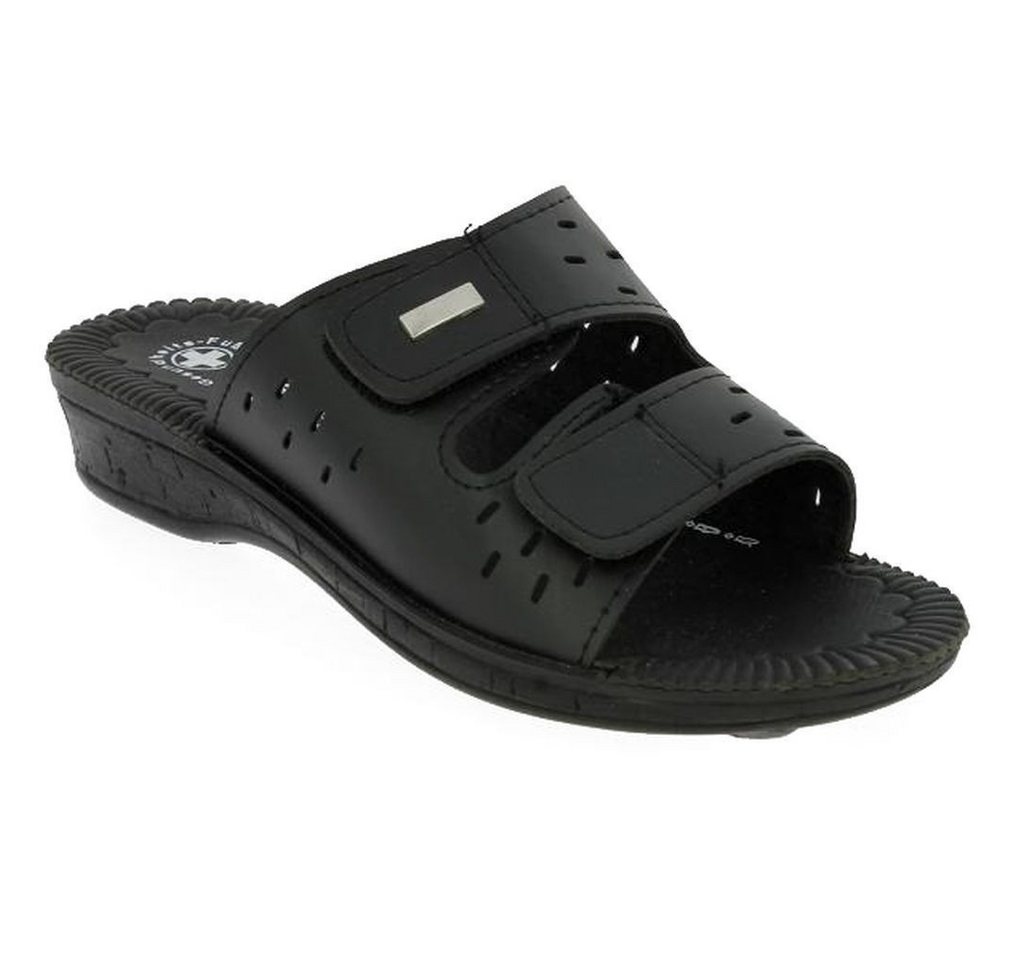 emeco Damen Pantoletten Schlappen Latschen mit Soft Fußbett Sandalette 3 Far Sandale