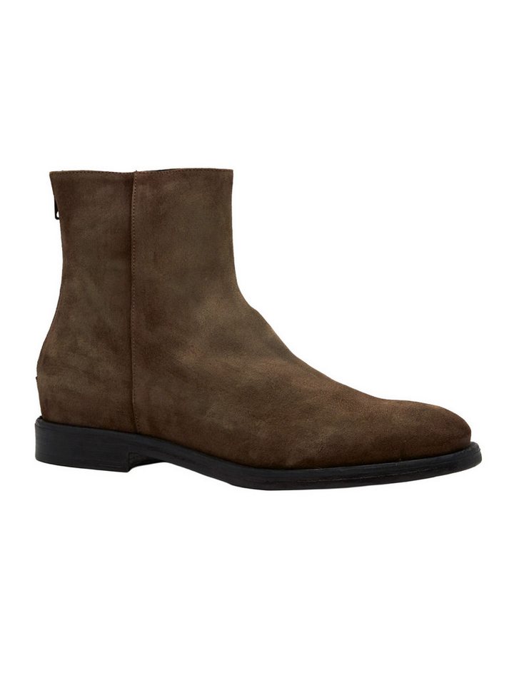 emilio adani Herren Boots mit Reißverschluss, Braunbeige Schnürboots