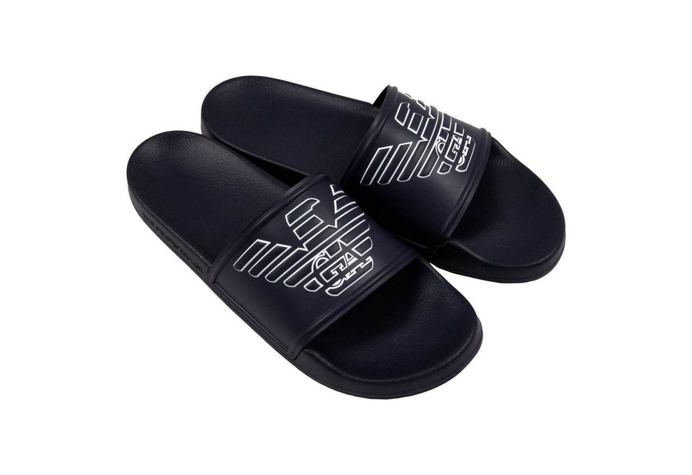 Emporio Armani Badeschuh Badepantolette mit Adler in Relief-Optik