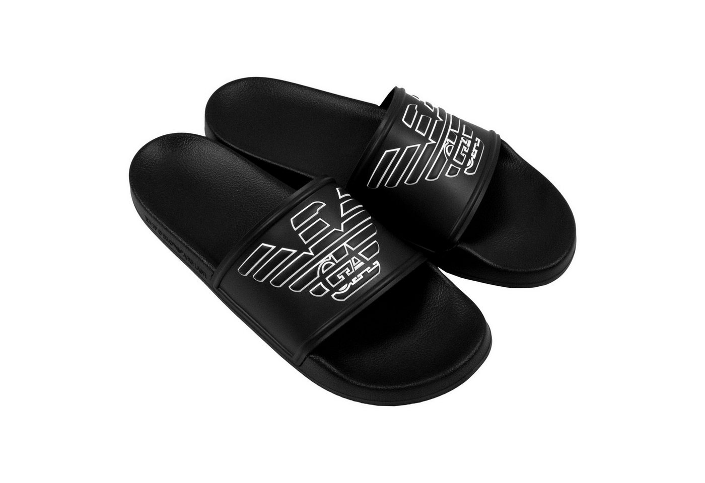 Emporio Armani Badeschuh Badepantolette mit Adler in Relief-Optik