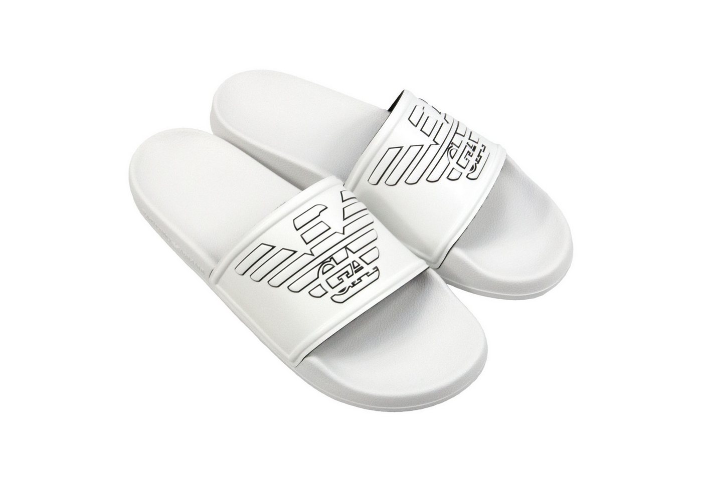 Emporio Armani Badeschuh Badepantolette mit Adler in Relief-Optik