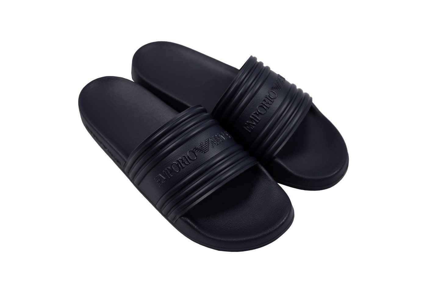 Emporio Armani Badeschuh Badepantolette mit Logo (blau)