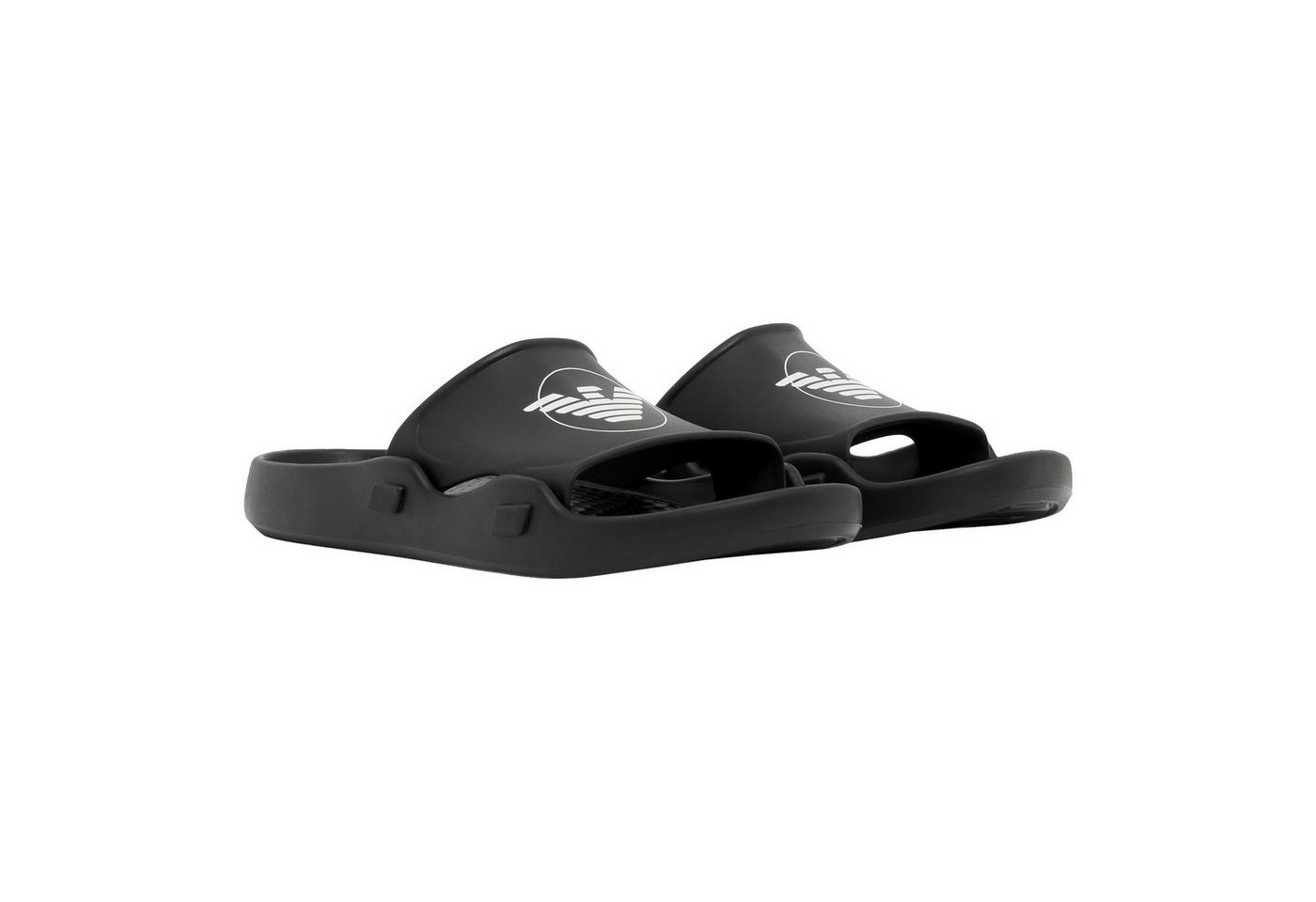 Emporio Armani Badeschuh Badepantolette mit Logo (schwarz)