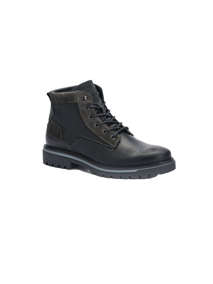 Engbers Herren Boots aus Leder, Schwarz Schnürboots