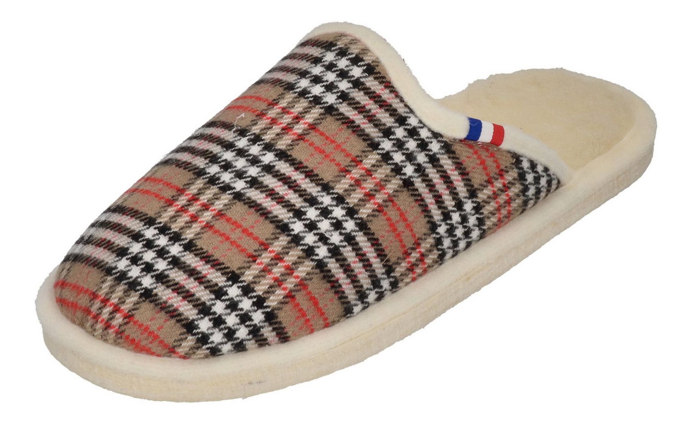 espadrij l´originale CHAUSSON WOOLCHECK Hausschuh Sable Check Small