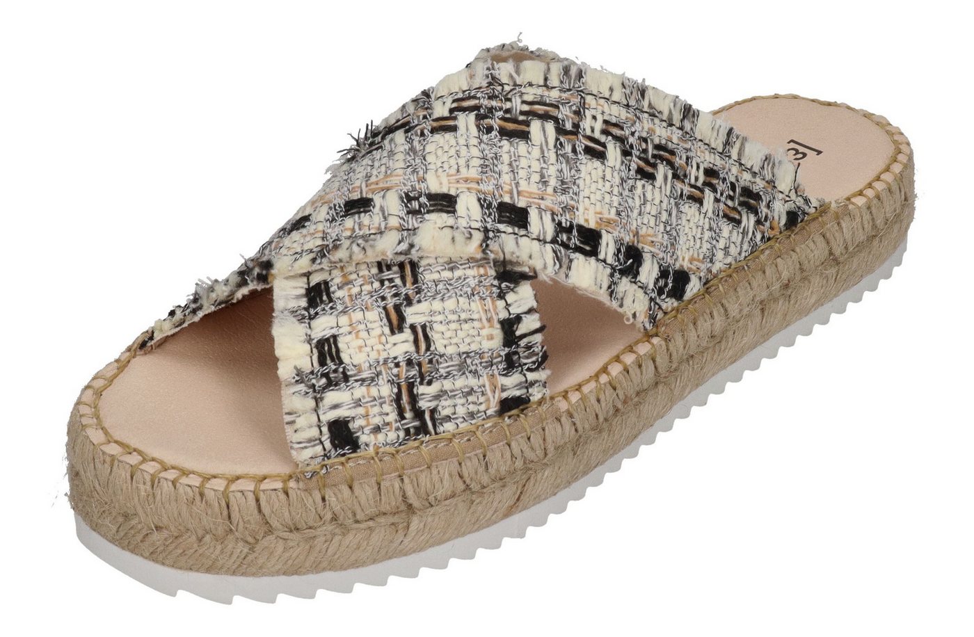 espadrij l´originale CROISETTE TWEED Pantolette Noir