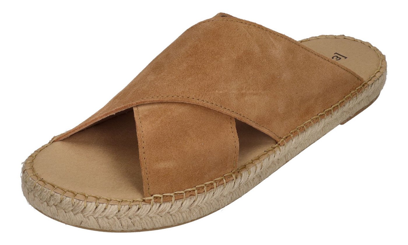espadrij l´originale CROISETTE VELOUR MEN Pantolette Cognac