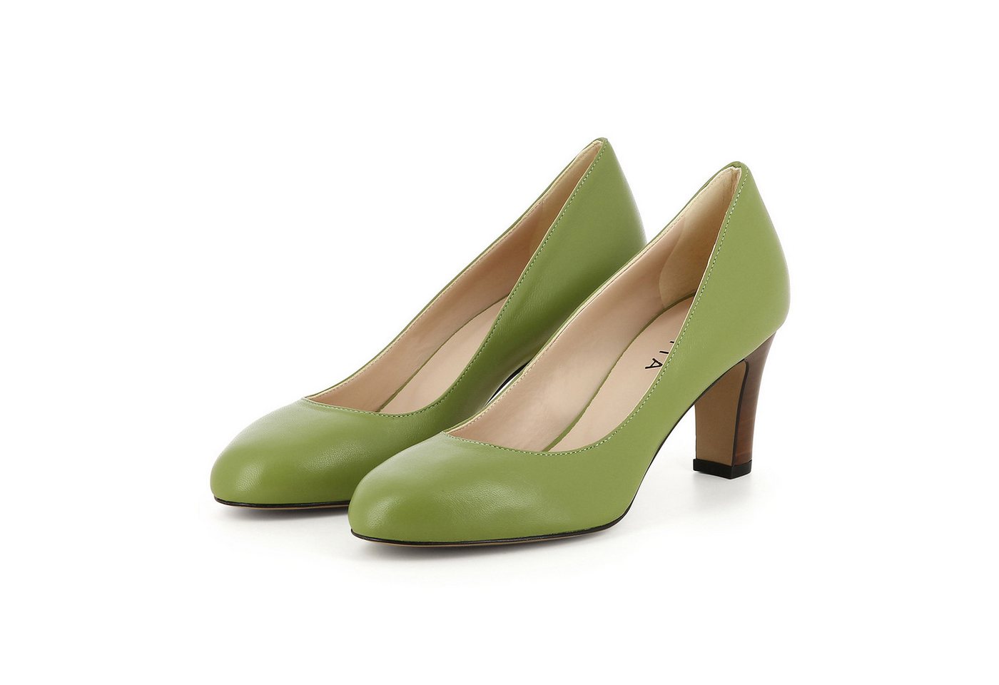 Evita BIANCA Pumps (Paar, Kunstledersohle) Handmade in Italy (grün)