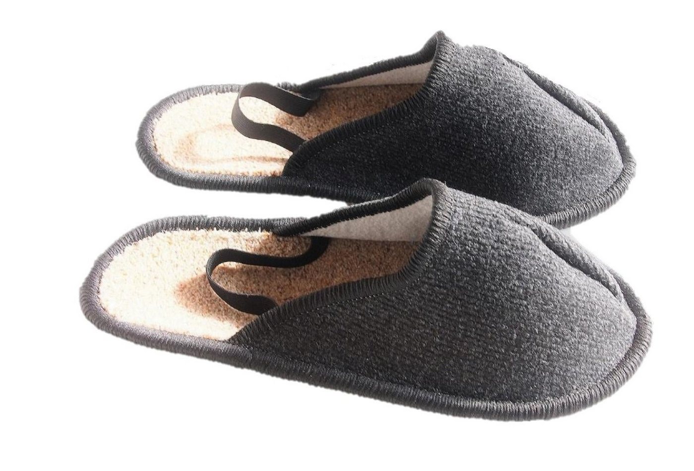 EXKLUSIV HEIMTEXTIL Museumspantoffeln mit Gummiband an der Ferse Handwerkerschuhe Überschu Pantoffel