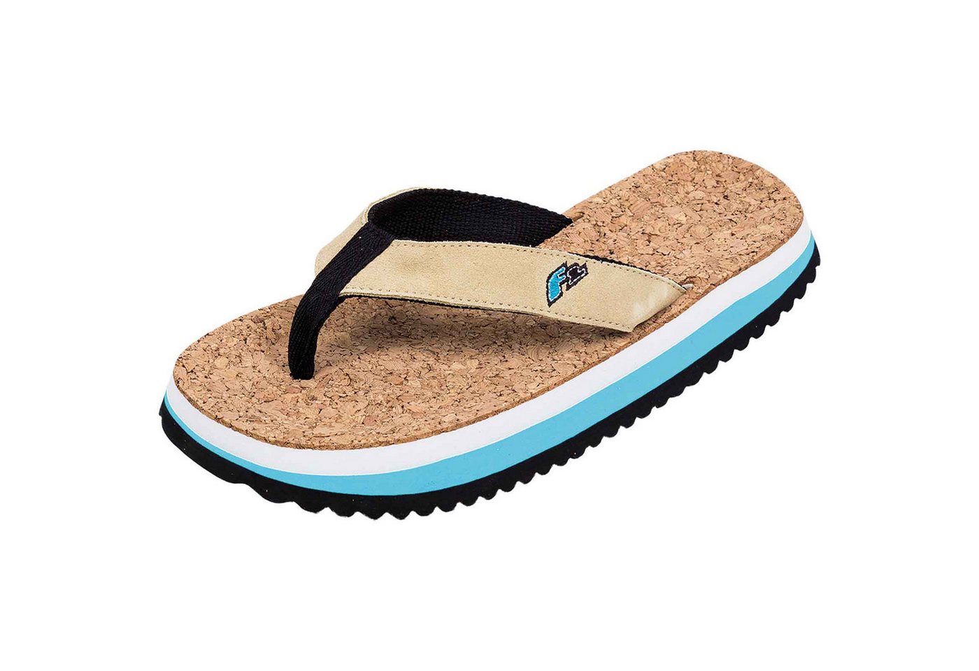 F2 Herren Schuhe Beach Slipper Flip Flops 40/41 Blau/Beige 2024/25 Slipper