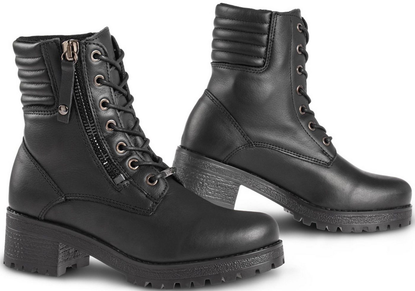 Falco Misty 2 wasserdichte Damen Motorrad Stiefel Motorradstiefel wasserdicht (schwarz)