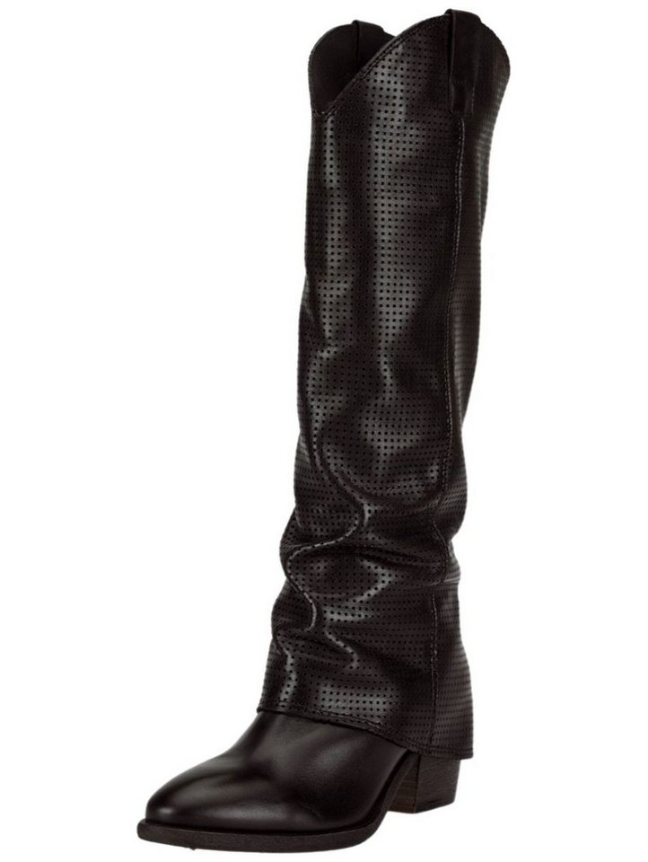Felmini Stiefel Leder . Bikerboots (schwarz)