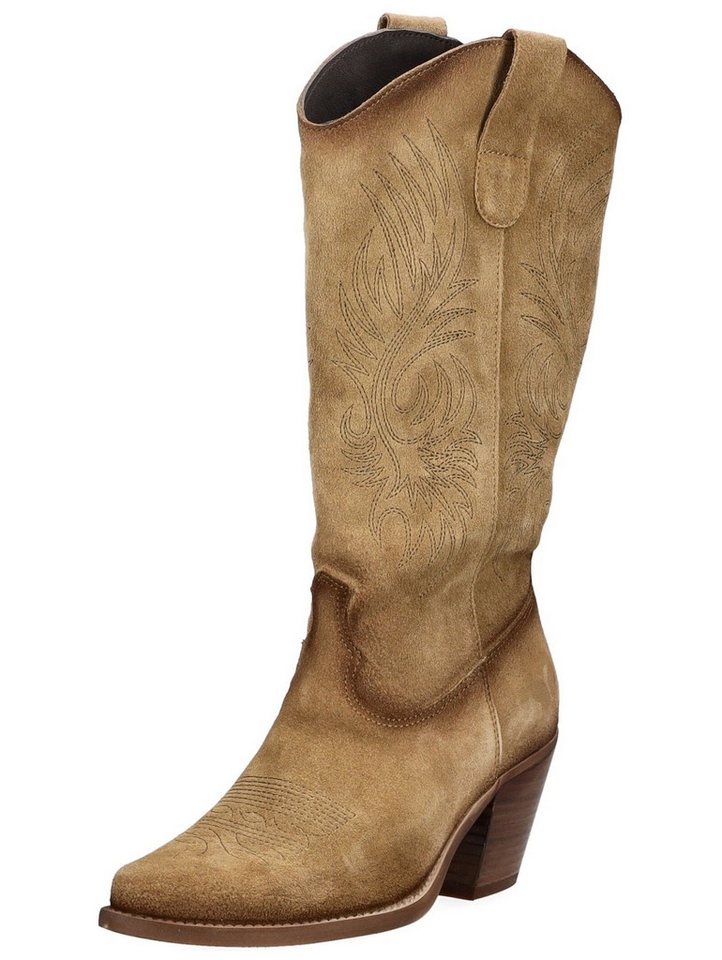 Felmini Stiefel Veloursleder . Bikerboots (braun)