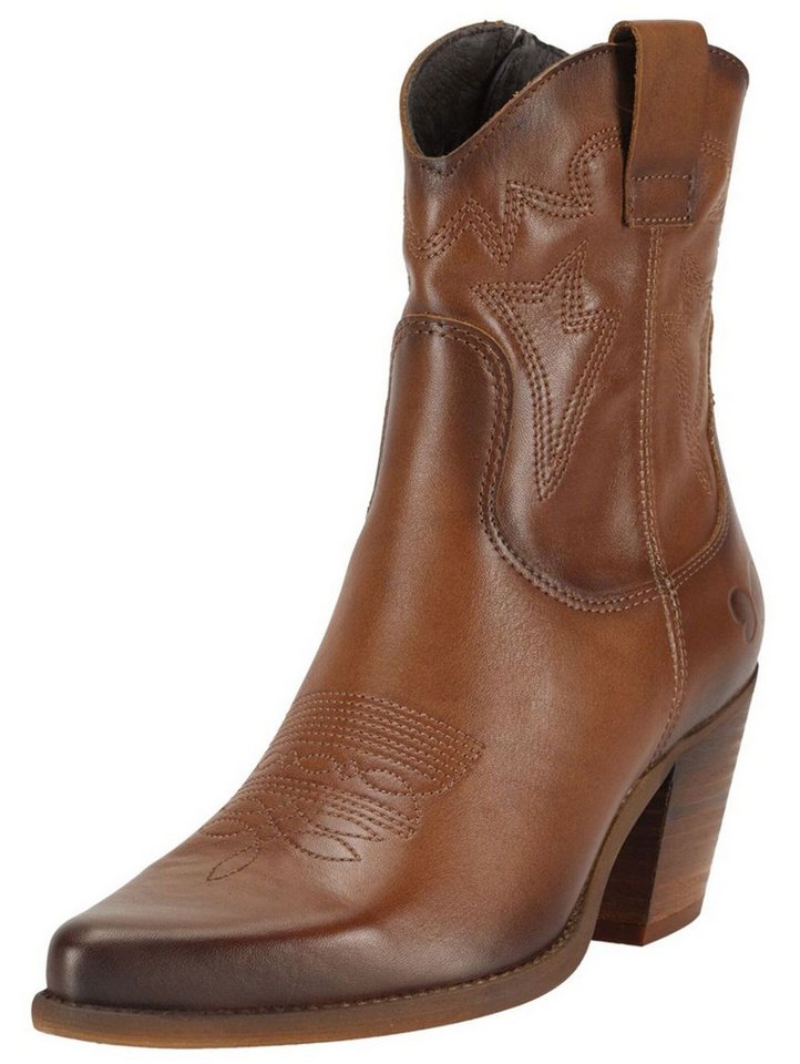 Felmini Stiefelette Leder Cowboy Stiefelette (braun)