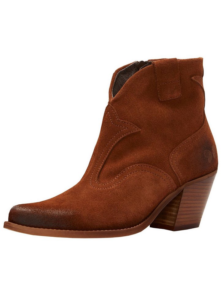 Felmini Stiefelette Leder Cowboy Stiefelette (braun)