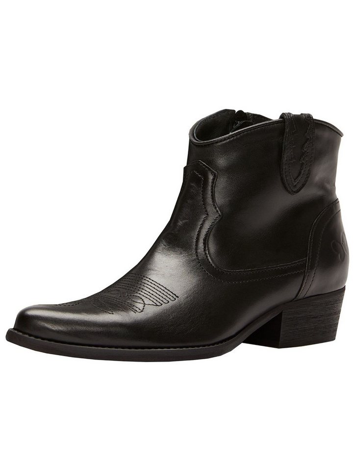 Felmini Stiefelette Leder . Cowboy Stiefelette (schwarz)
