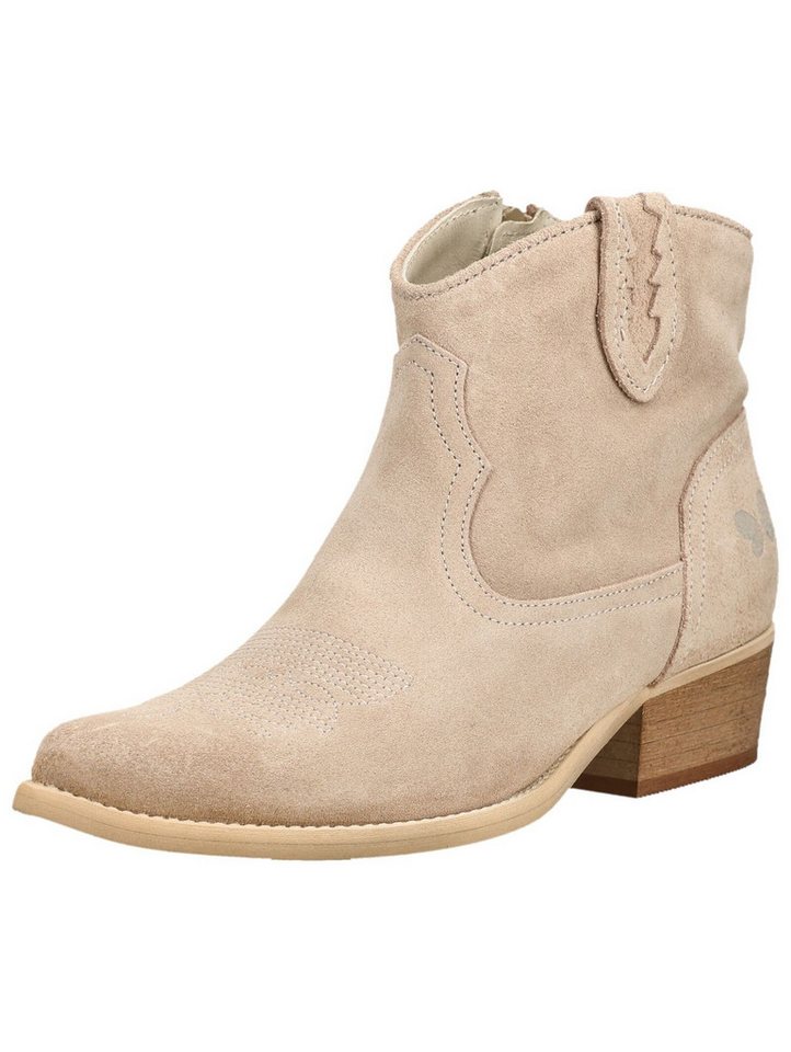 Felmini Stiefelette Veloursleder Cowboy Stiefelette (beige)