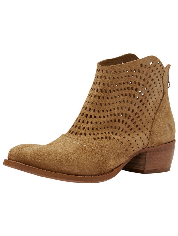 Felmini Stiefelette Veloursleder . Cowboy Stiefelette (braun)