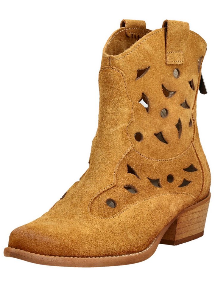 Felmini Stiefelette Veloursleder Cowboy Stiefelette (braun)