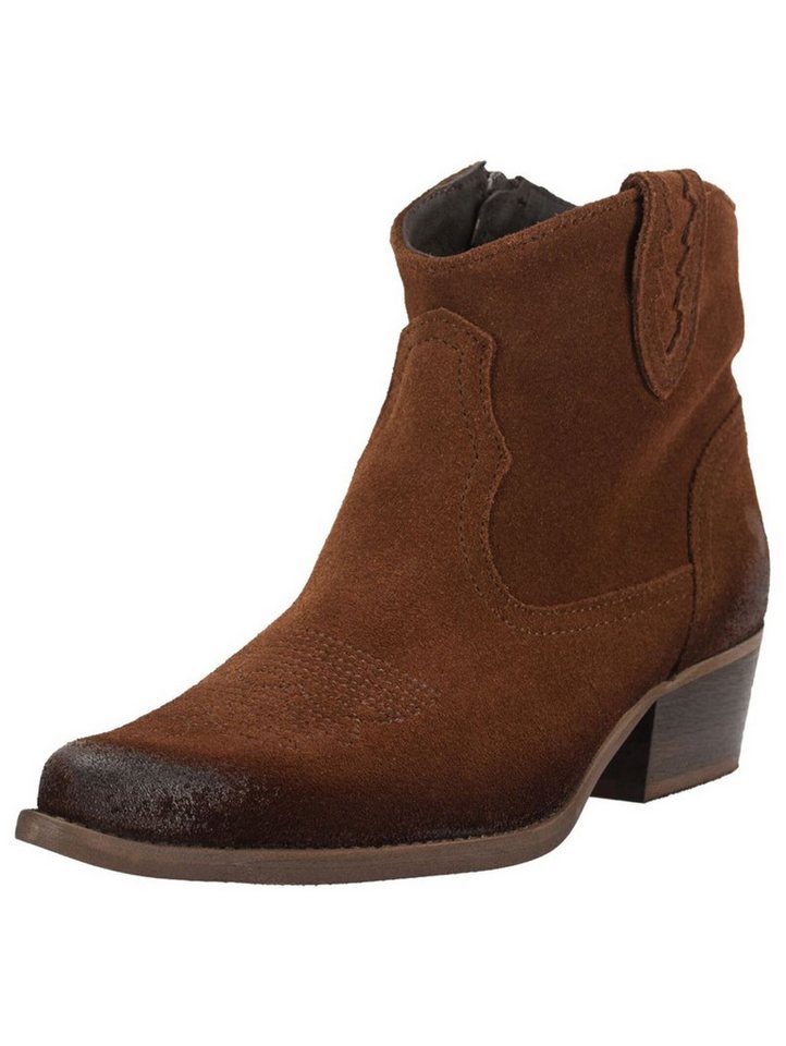 Felmini Stiefelette Veloursleder . Cowboy Stiefelette (braun)