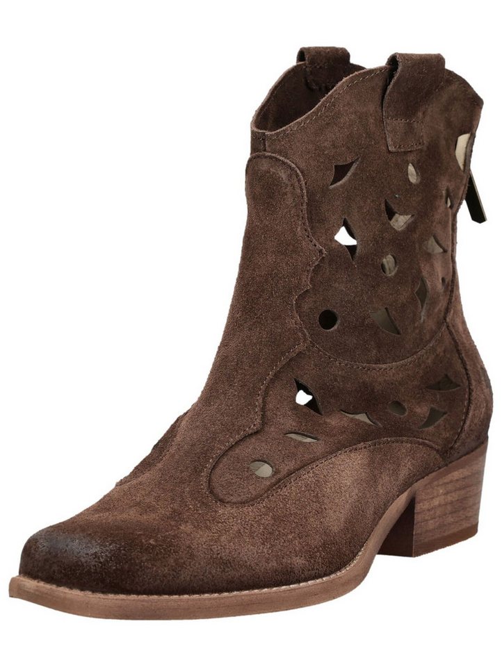 Felmini Stiefelette Veloursleder Cowboy Stiefelette (Espresso)