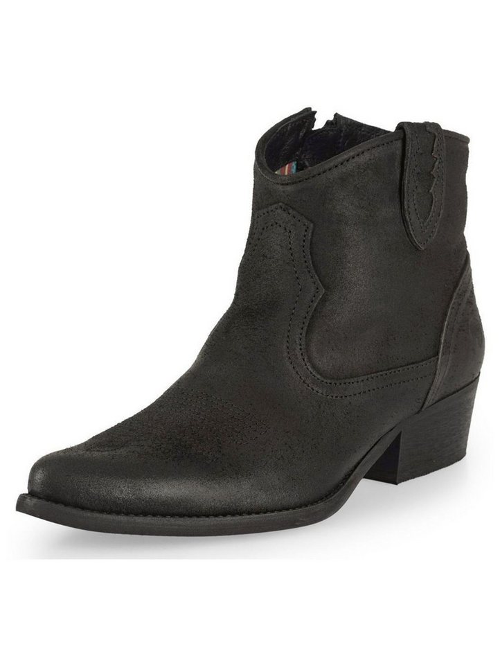 Felmini Stiefelette Veloursleder . Cowboy Stiefelette (schwarz)