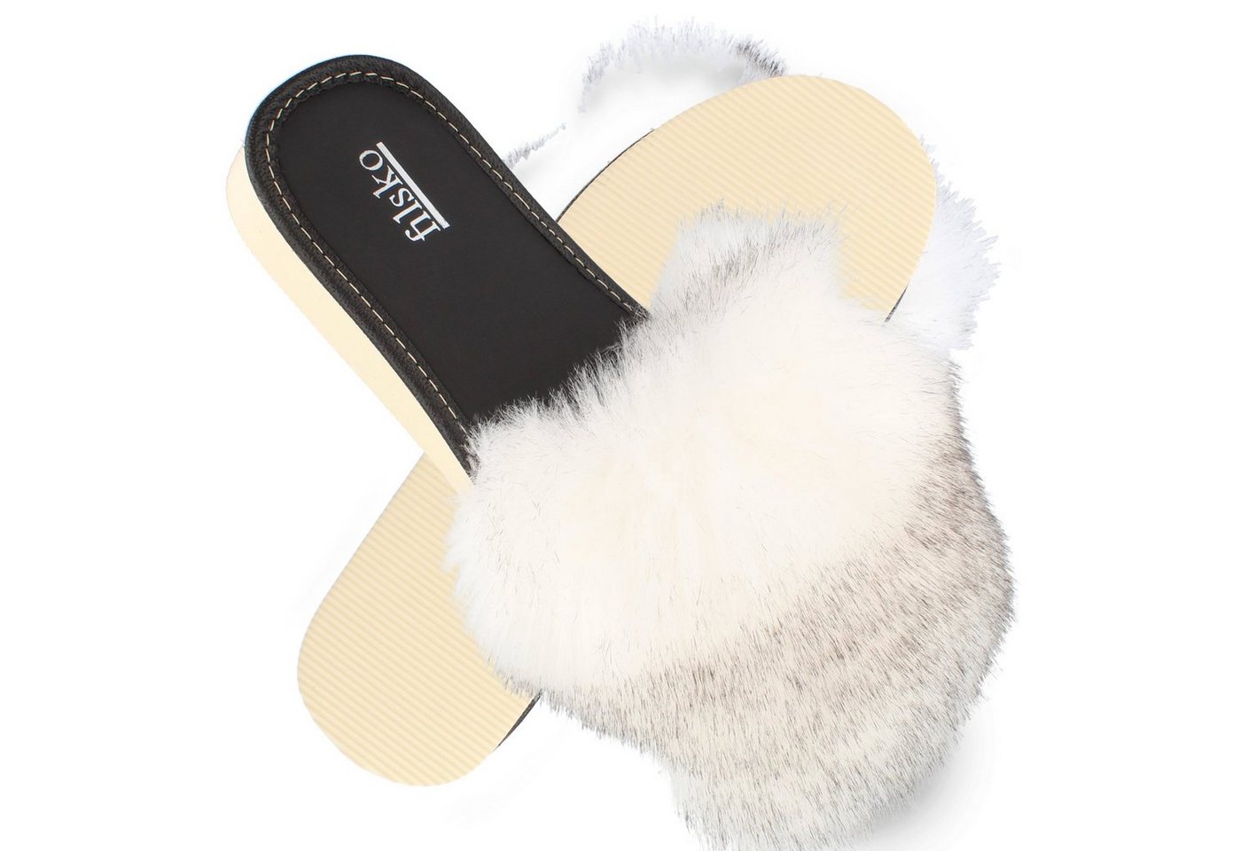 filsko Flauschige Damen Hausschuhe aus Plüschfell Hausschuh