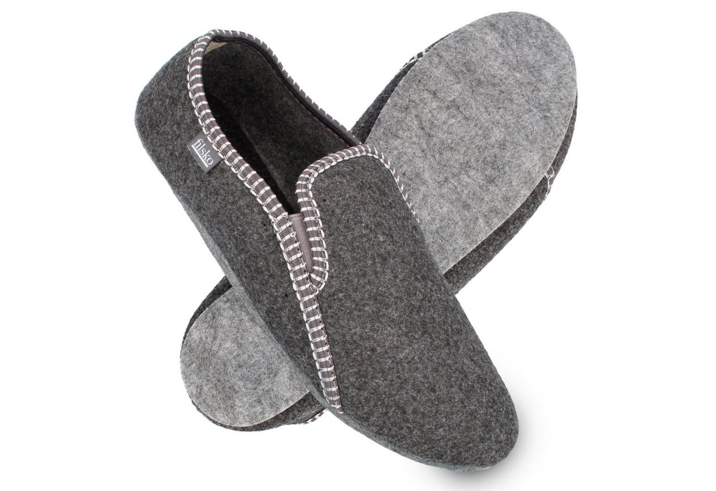 filsko Herren Filzhausschuhe Filz Sohle Herrenhausschuhe Hausschuh