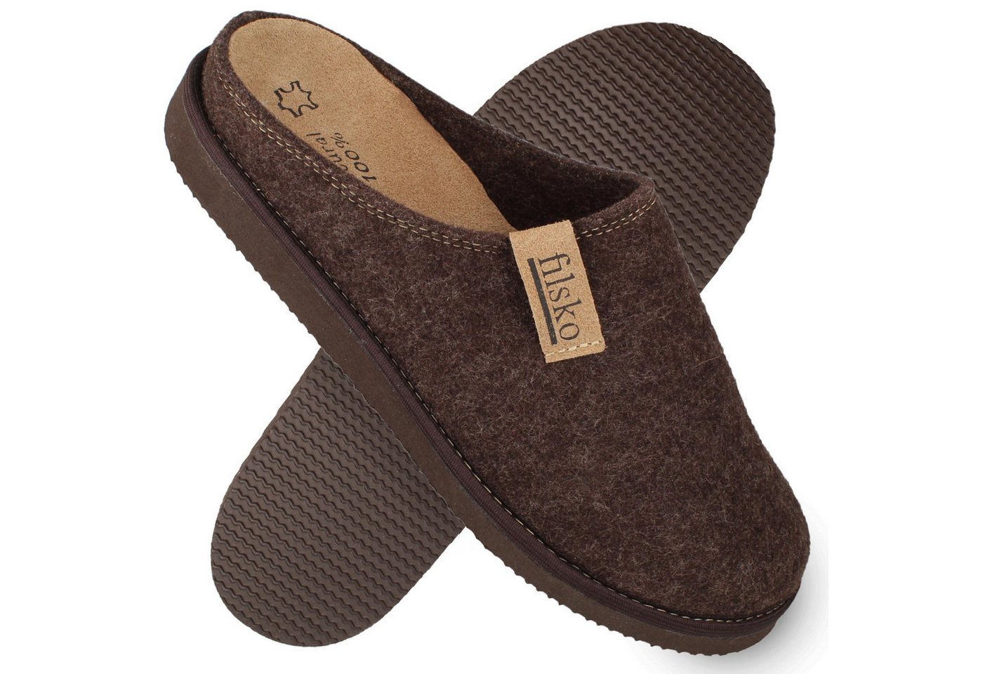 filsko Langayo Damen und Herren Hausschuh (1 Paar) Slip-On, Herausnehmbare Innensohle, Easy-Filz, EVA-Sohle