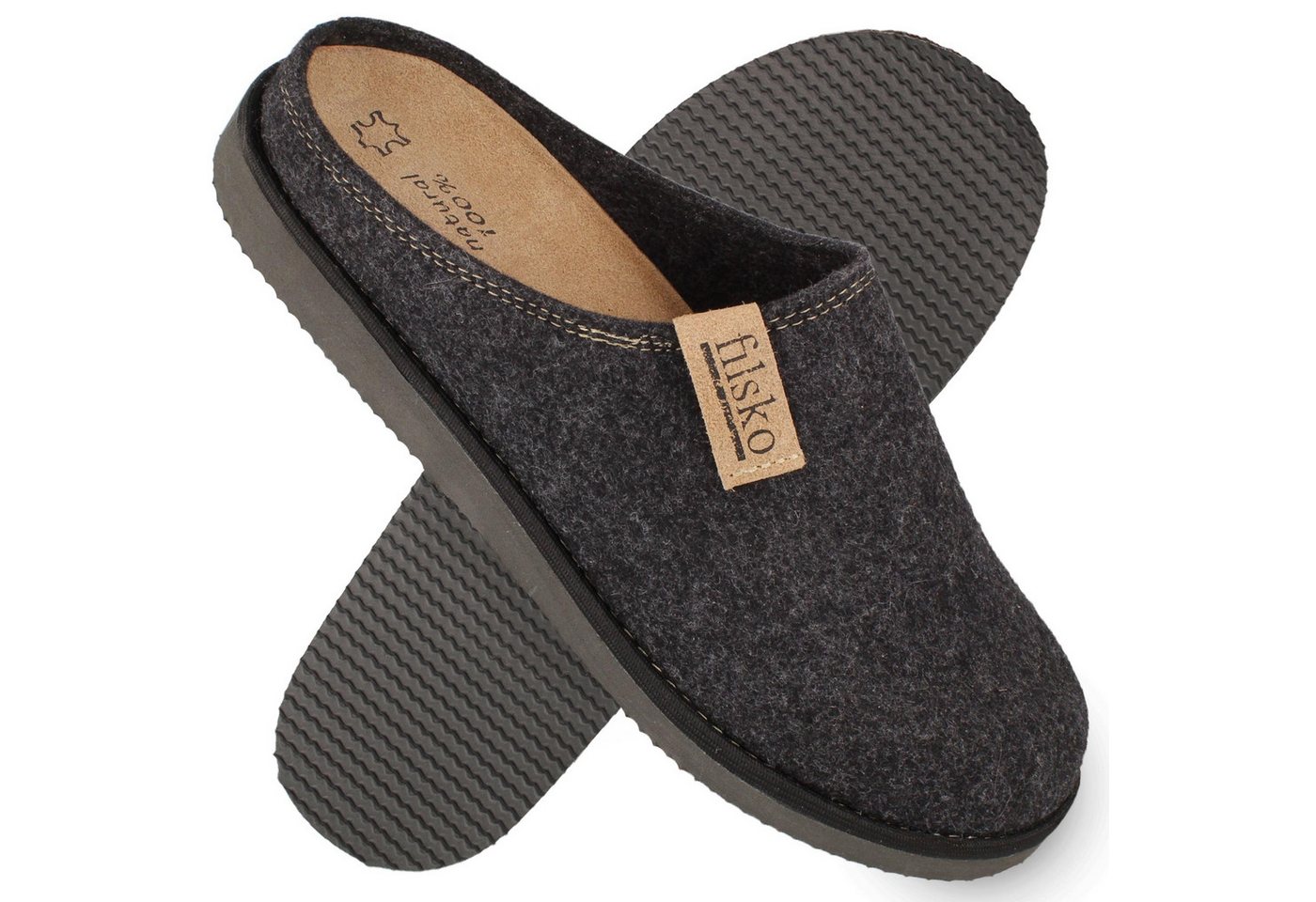 filsko Langayo Damen und Herren Hausschuh (1 Paar) Slip-On, Herausnehmbare Innensohle, Easy-Filz, EVA-Sohle