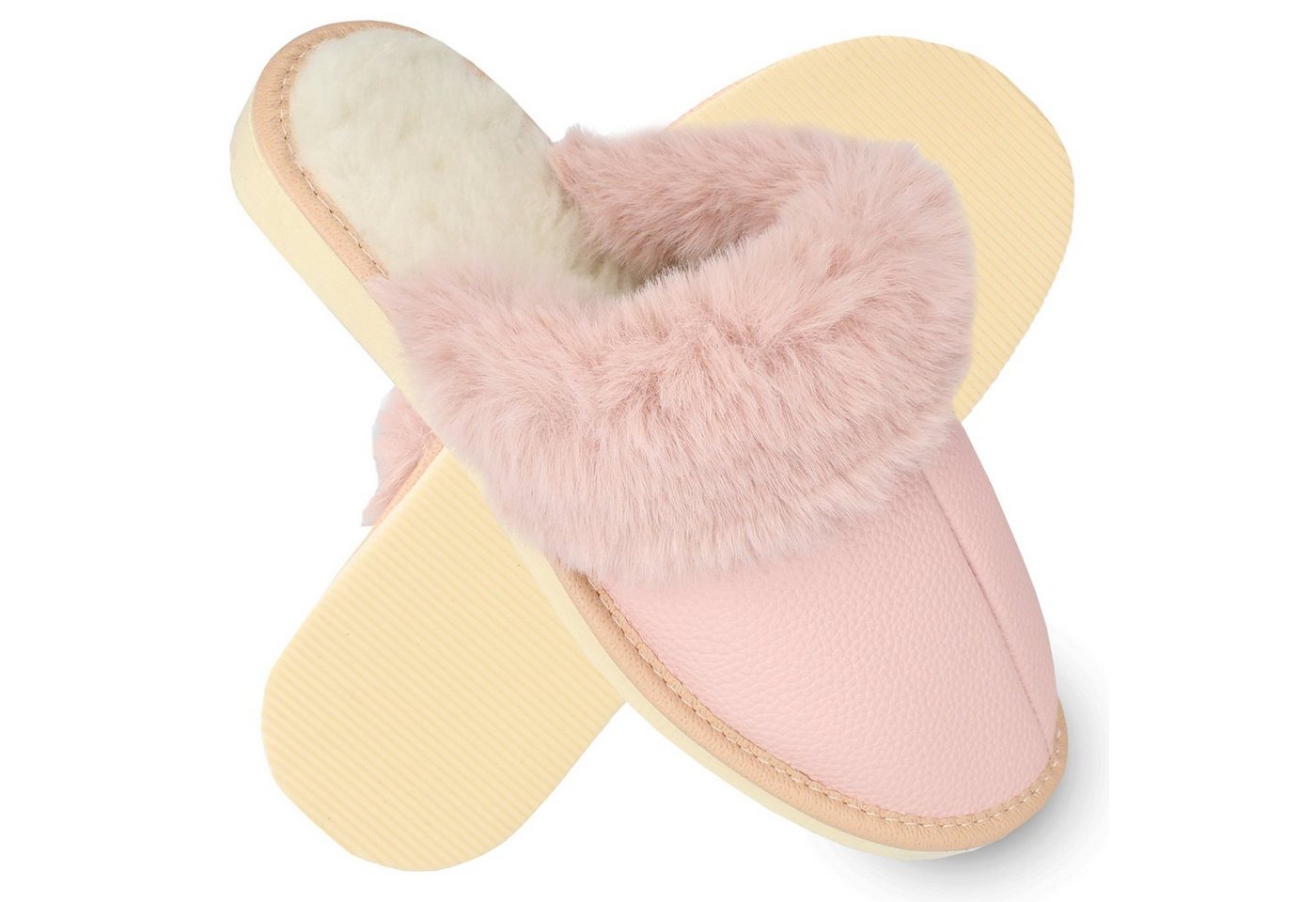 filsko Lille gefütterte Damen Hausschuh Fellkragen