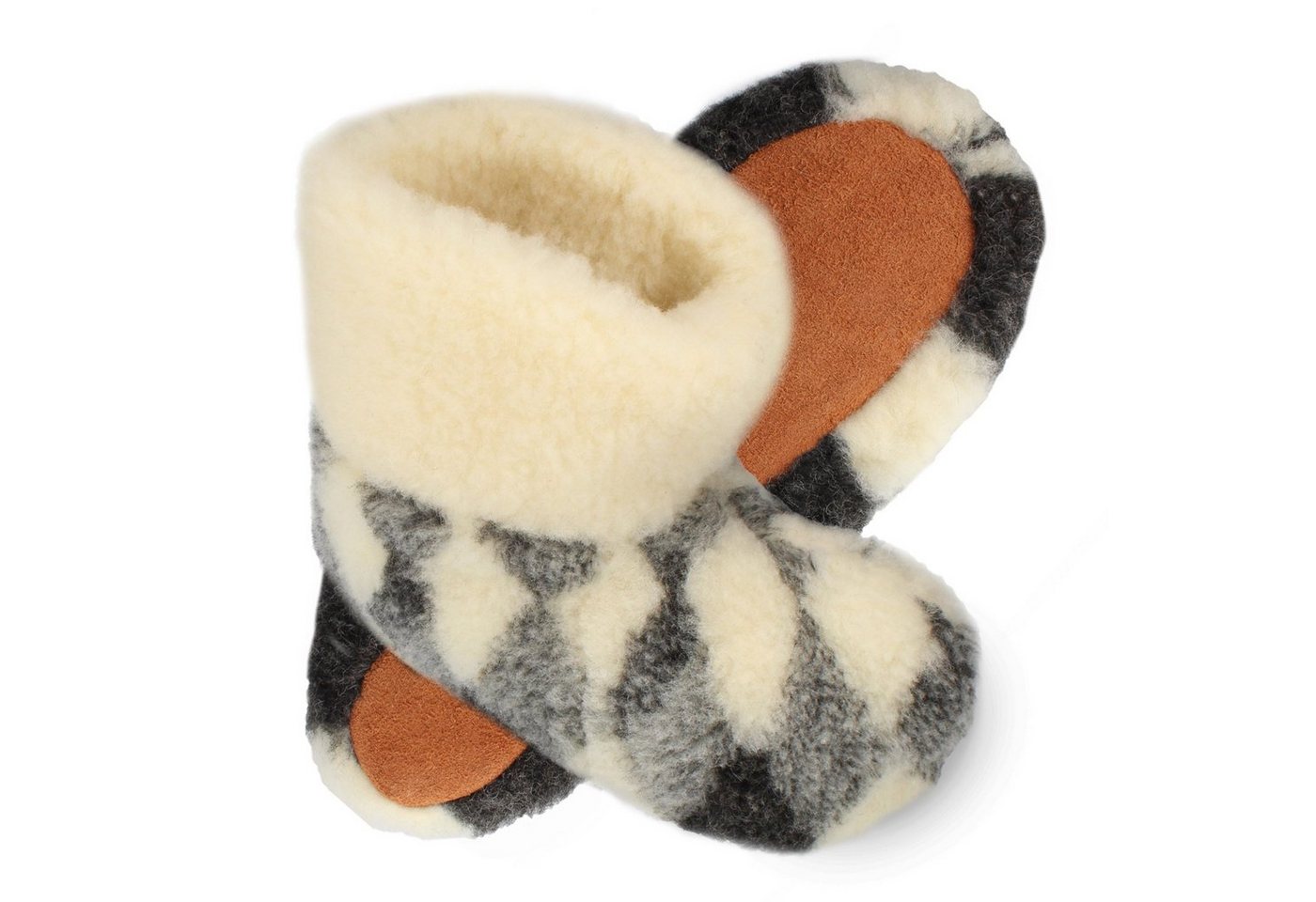 filsko Nordkapp Warme Wollsocken HausSchuhe für Damen und Herren Hausschuh mit wolle gefüttert