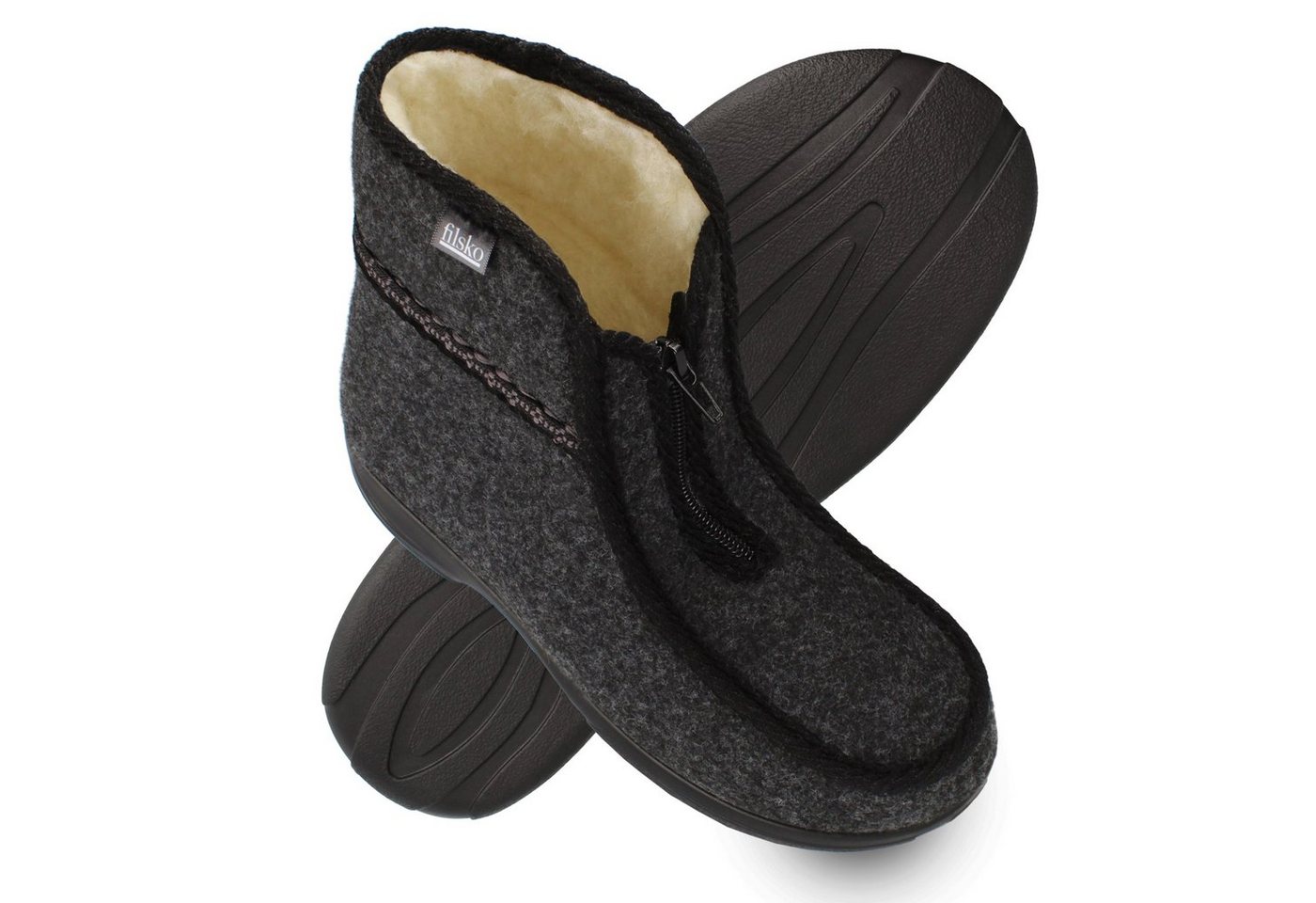 filsko Norrland Herren Winter Stiefel Hausschuh HüttenSchuhe aus Filz