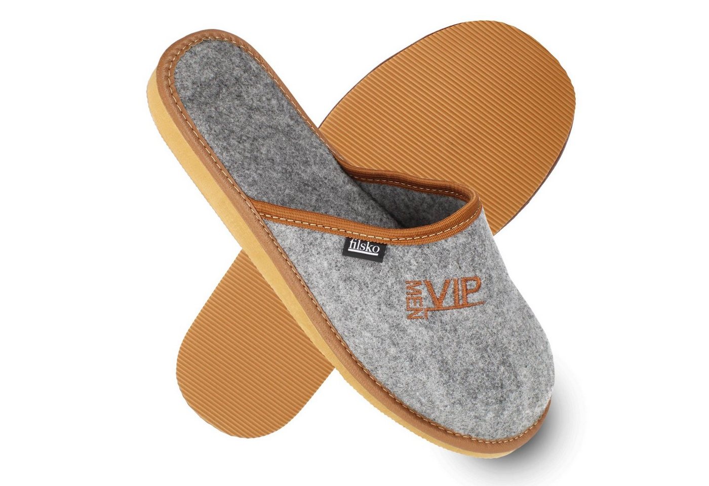 filsko Staun VIP MEN Herren Hausschuh Stickerei VIP MEN (grau)