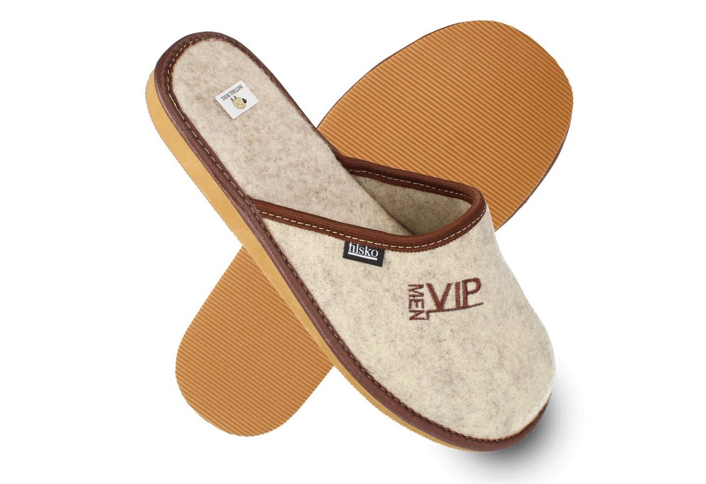 filsko Staun VIP MEN Herren Hausschuh Stickerei VIP MEN (Wollfilz)