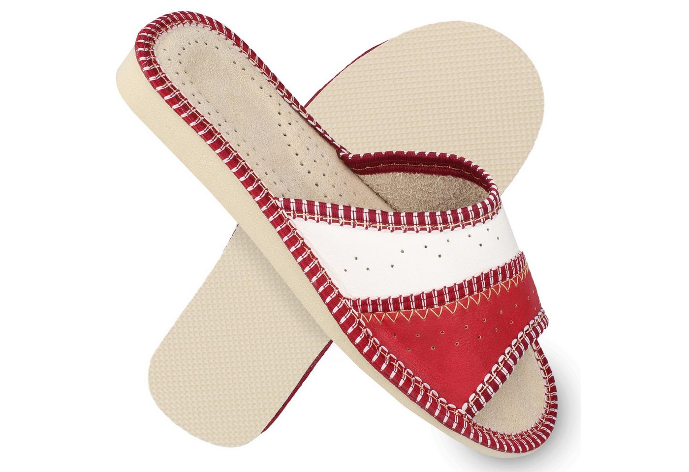 filsko Tvis Damen Hausschuh offene Pantolette grau oder weiß