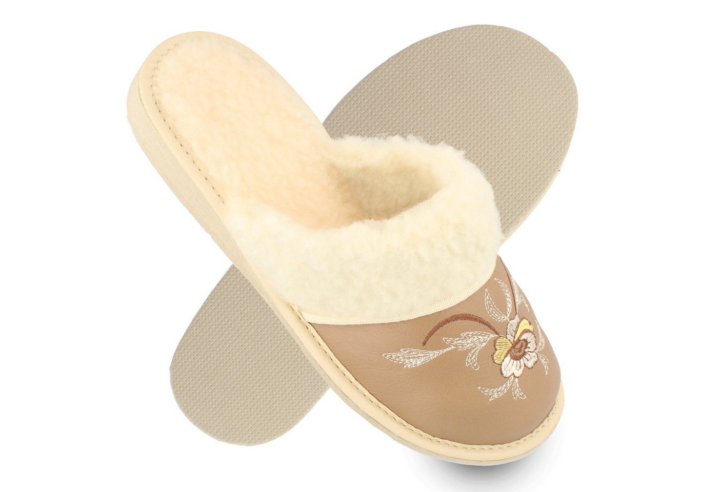 filsko Vara Hübsche Winter Pantoffeln mit Schafwolle für Damen Hausschuh