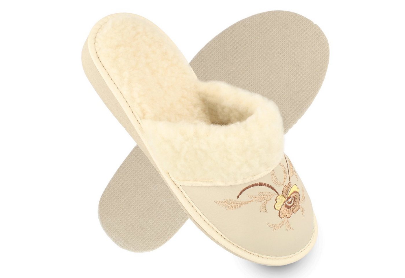 filsko Vara Hübsche Winter Pantoffeln mit Schafwolle für Damen Hausschuh