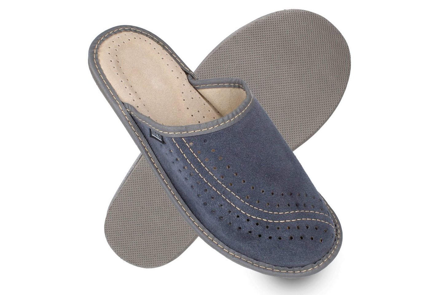 filsko Warcop Herren Hausschuh aus Veloursleder