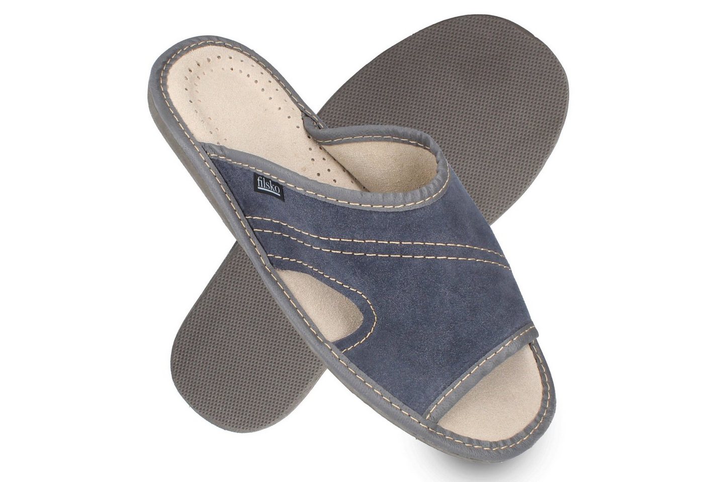 filsko Warcop Herren Hausschuh aus Veloursleder