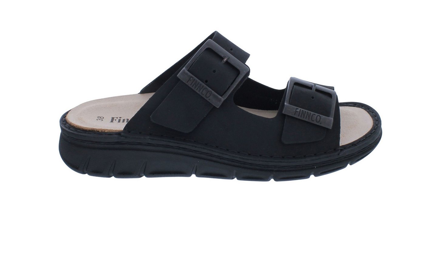Finn Comfort Cayman - Soft Pantolette 81546-071393, Nubukleder,Schwarz Pantolette