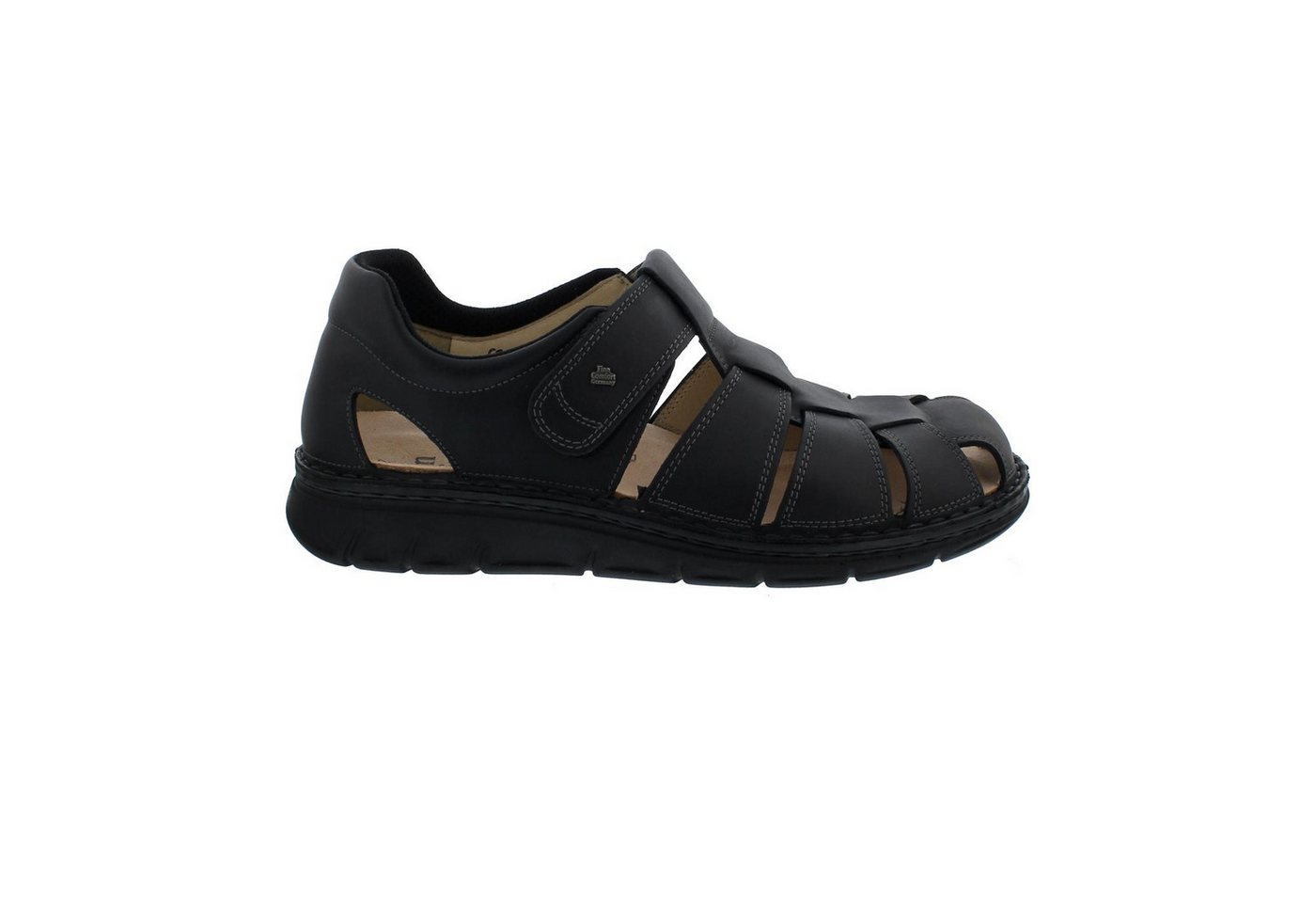 Finn Comfort Copan-S, Nuri (Glattleder), schwarz, Klettverschluss, Wei Sandale