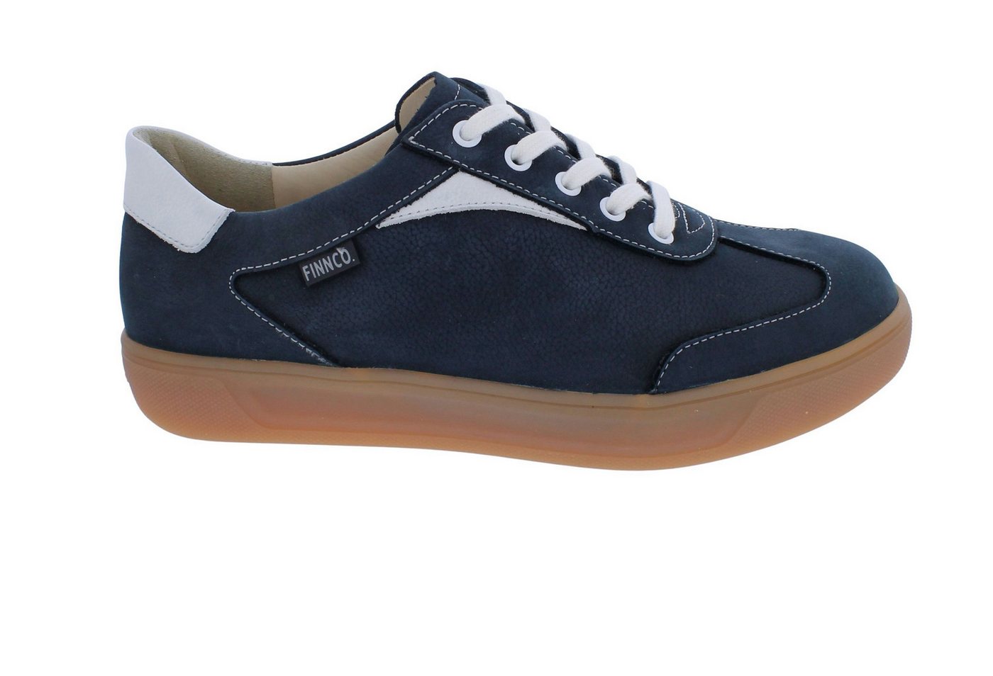 Finn Comfort Halbschuh Interlagos 2791-902931, Nubukleder, Blau mit we Schnürschuh