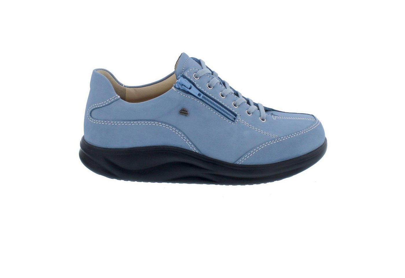 Finn Comfort Otaru Halbschuh (Finnamic), Nubukleder, Blue, Schnürung u Schnürschuh