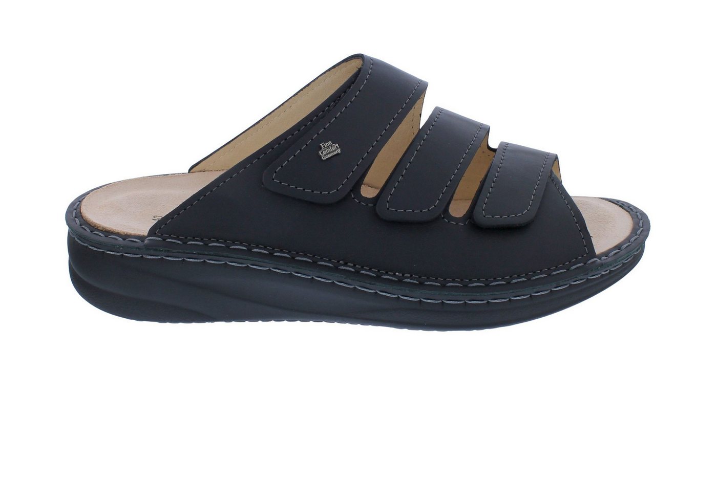 Finn Comfort Pantolette 1702-615099, Glattleder, Schwarz, Extra weiche Pantolette