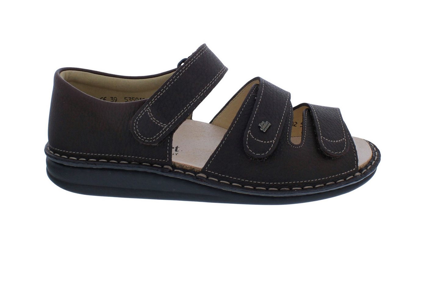 Finn Comfort Sandale Baltrum 1518-830445, Glattleder, Dunkelbraun, Fuß Sandale