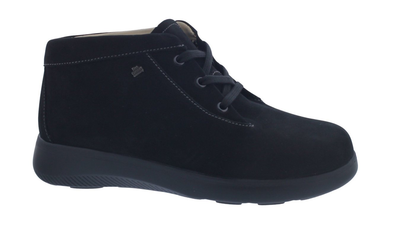 Finn Comfort Spa, Kurzstiefel, Nubukleder, Schwarz, Fashion-Line, Wech Schnürstiefel