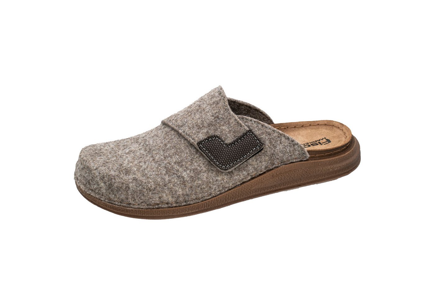 Fischer-Markenschuh Axel Pantoffel aus recyceltem PET Filz, leicht gepolstertes Lederfußbett