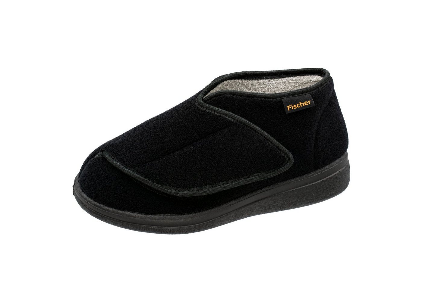 Fischer-Markenschuh Bad Wiessee Hausschuh aus Klettverlour, mit Frotteefutter, Einlegesohle herausnehmbar